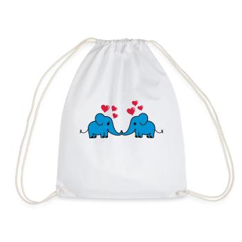 elefant_love - Drawstring Bag - white - Front