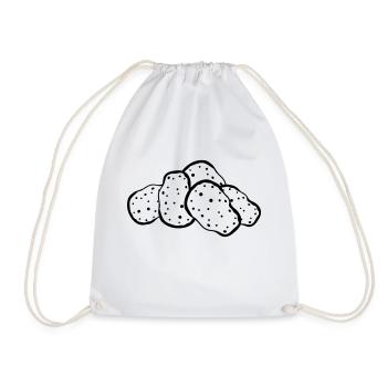 heap many design potato eat delicious cook ku - Drawstring Bag - white - Front