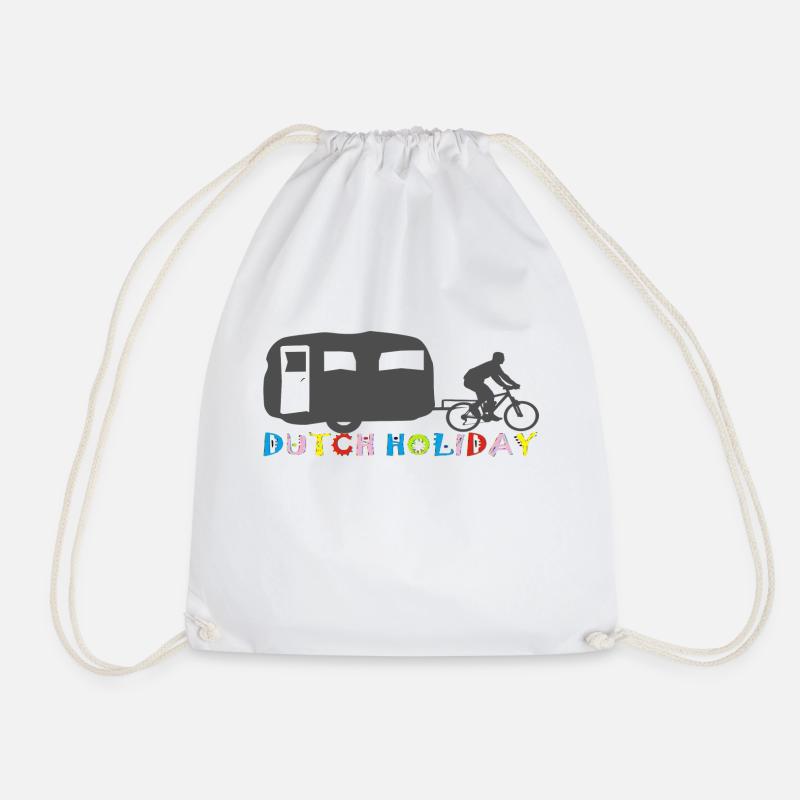 Cycling holiday - Drawstring Bag - white