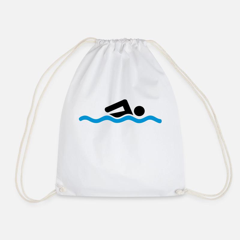 swimmer - Drawstring Bag - white