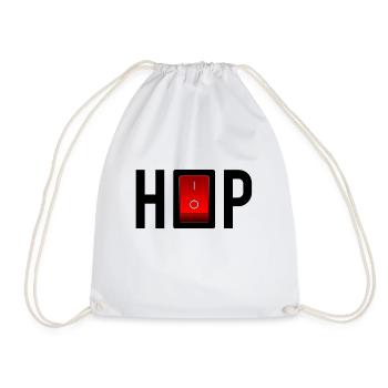on off switch, hip hop, an aus schalter, rap - Turnbeutel - Weiß - Vorne