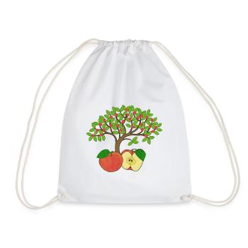 Apple tree, apple - Drawstring Bag - white - Front