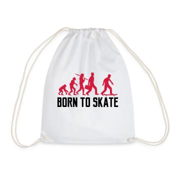 text born to skate evolution brett skater skateboa - Turnbeutel - Weiß - Vorne