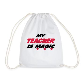 My teacher is magic - Drawstring Bag - white - Front