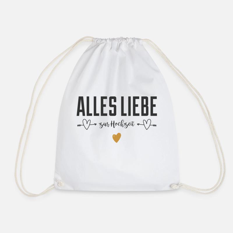 Spruchdesign - Hochzeit - Turnbeutel - Weiß