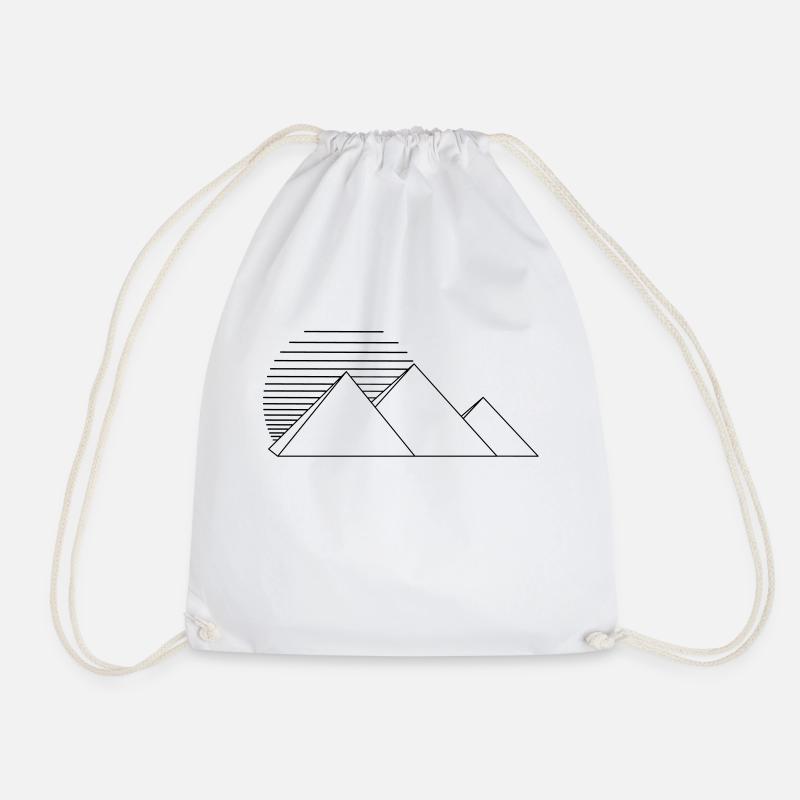Pyramids - Drawstring Bag - white