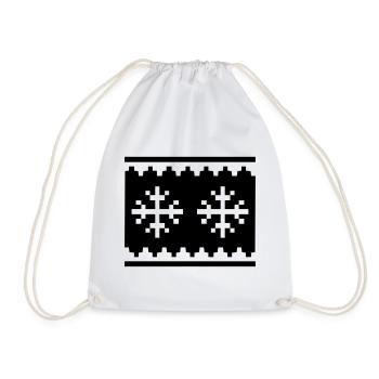 Ugly Christmas xmas snow flakes xmas - Drawstring Bag - white - Front