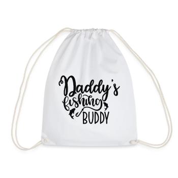 Daddy's Fishing Buddy Cute Kids Hobby - Drawstring Bag - white - Front