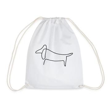 Dachshund / Dachshund / Line Art - Drawstring Bag - white - Front