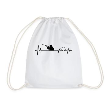 autocollant de voiture battement de coeur avec tireur - Sac de sport léger - blanc - Devant