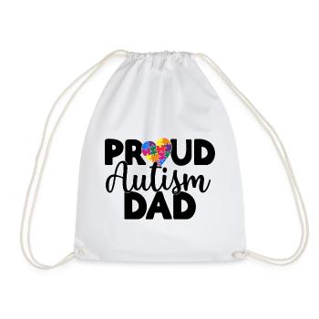Proud Autism Dad - Drawstring Bag - white - Front