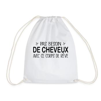 Pas besoin de cheveux avec ce corps de rêve - Sac de sport léger - blanc - Devant
