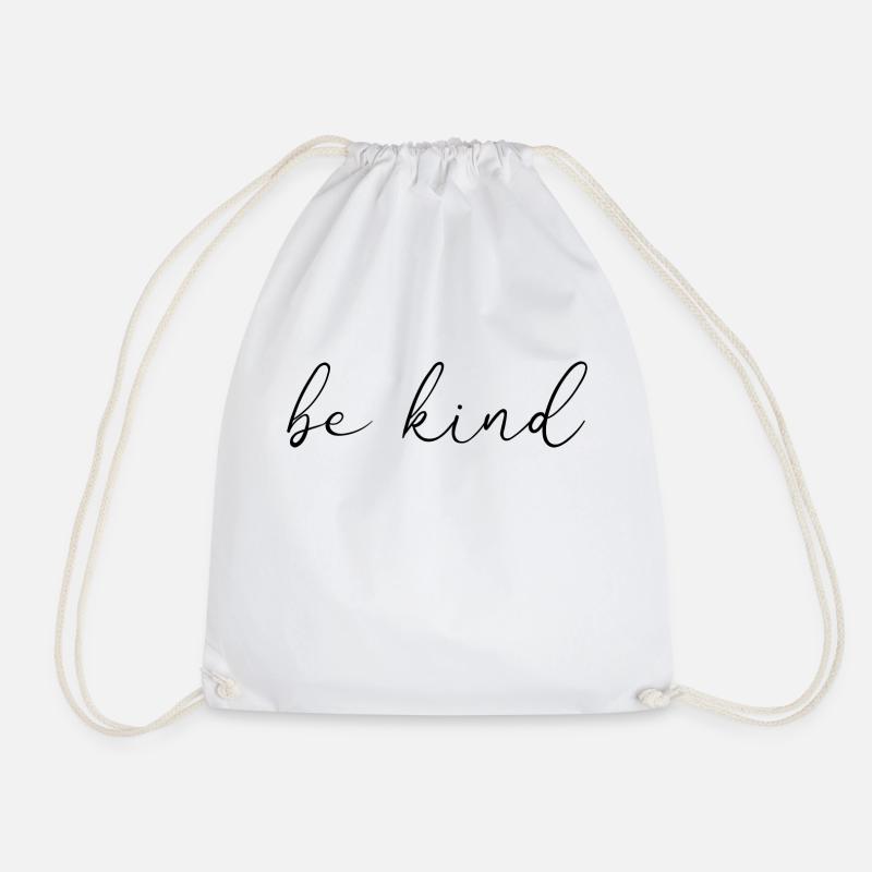 Be Kind - Drawstring Bag - white