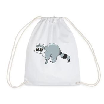 Raton laveur - Sac de sport léger - blanc - Devant