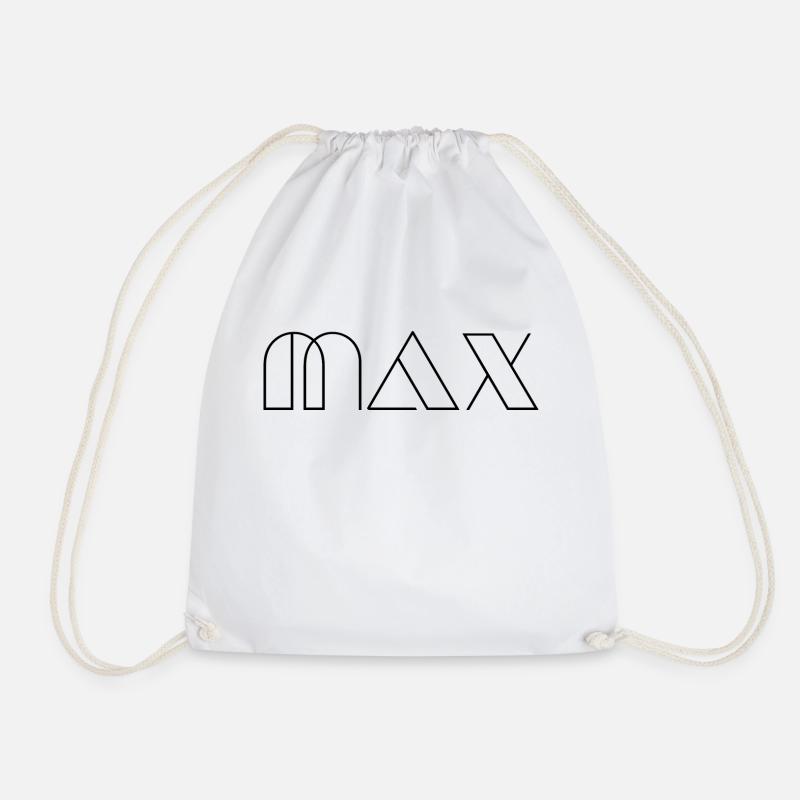 Name Max Modern Schwarz - Turnbeutel - Weiß