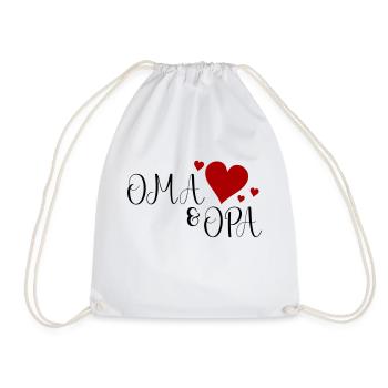 Oma und Opa Herz - Turnbeutel - Weiß - Vorne