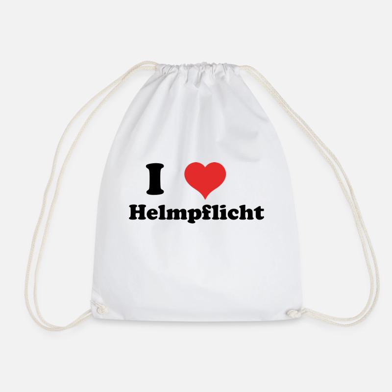 i love Helmpflicht - Turnbeutel - Weiß