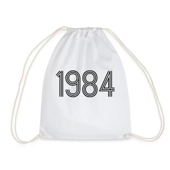 1984 mexican font disco tshirt black - Drawstring Bag - white - Front