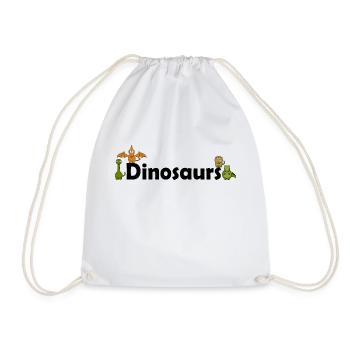 Dino Dinosaurs - Drawstring Bag - white - Front