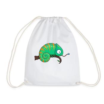 Chameleon Chamäleon - Drawstring Bag - white - Front