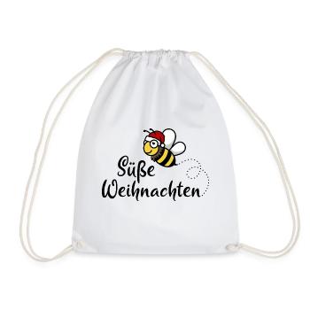 Süße Weihnachten Biene Weihnachtsmann Geschenk - Turnbeutel - Weiß - Vorne