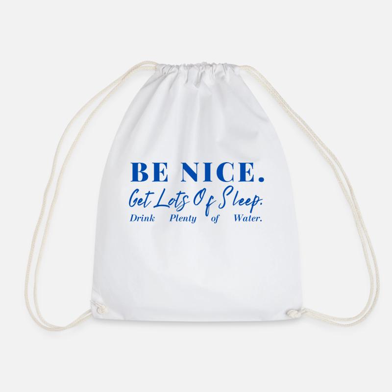 Be Nice - Drawstring Bag - white