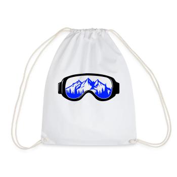 Ski goggles - Drawstring Bag - white - Front