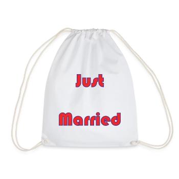 JUST MARRIED. EVJF. SAINT VALENTIN. COUPLE. LOVE - Sac de sport léger - blanc - Devant