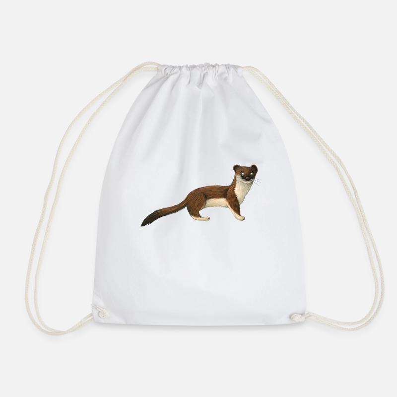 Ermine - Drawstring Bag - white