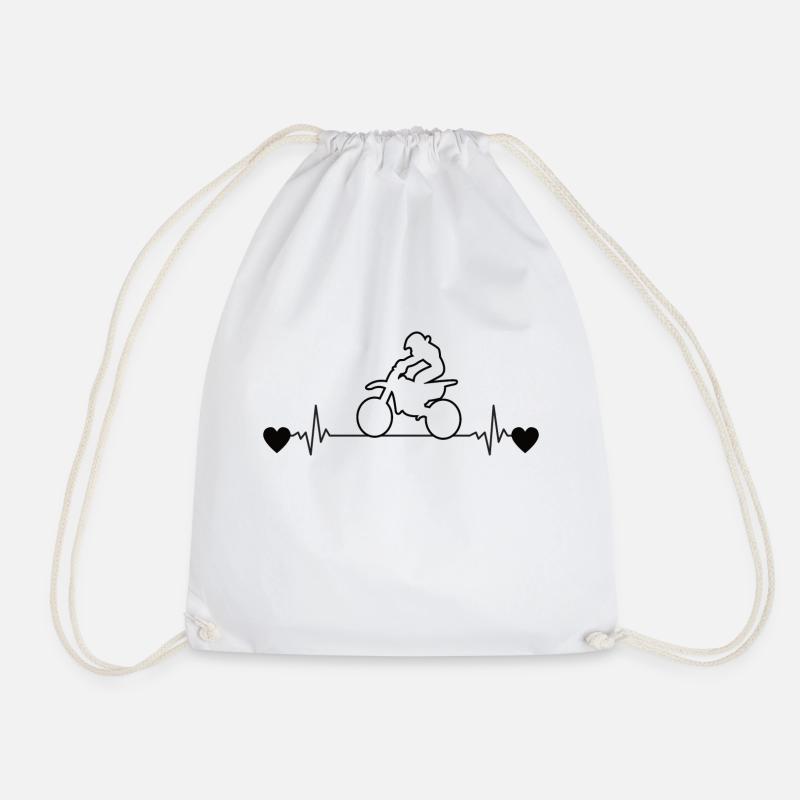 Motorcycle Motorcyclist Motorcross Motorcycle Fan - Drawstring Bag - white