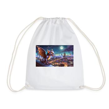 Gargoyle - young cute little monsters - Drawstring Bag - white - Front