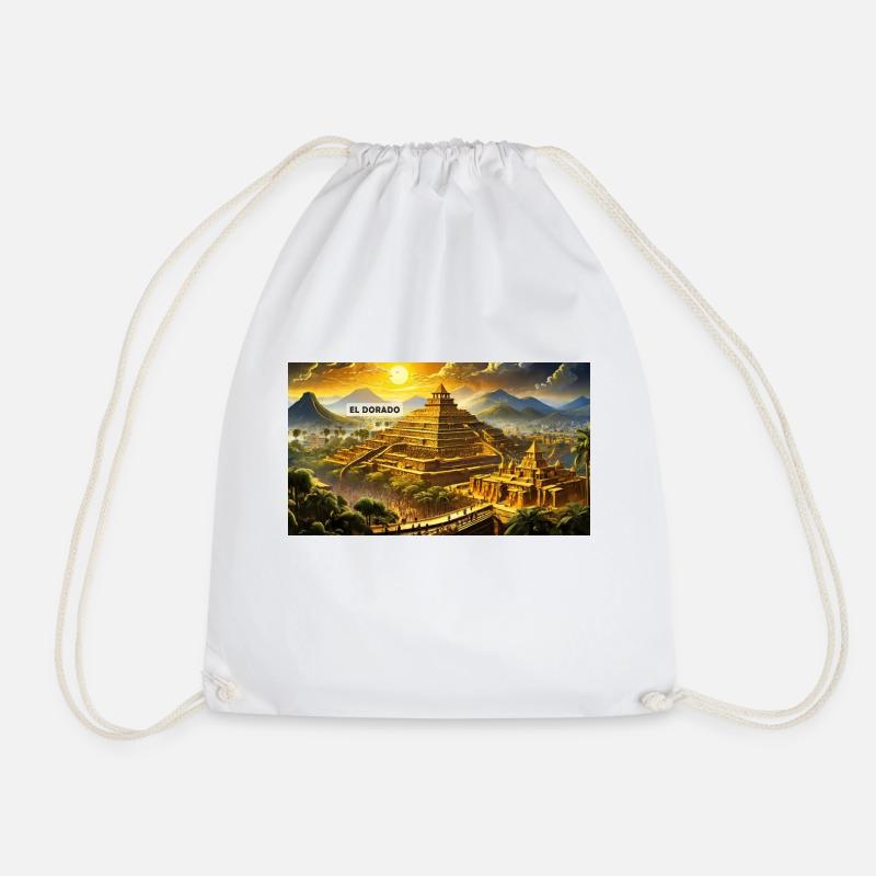 wunderschöne mythische Orte – El Dorado Goldene Stadt - Turnbeutel - Weiß