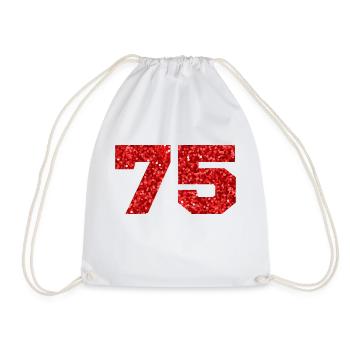 75 paillettes rouge - 75e anniversaire - Sac de sport léger - blanc - Devant