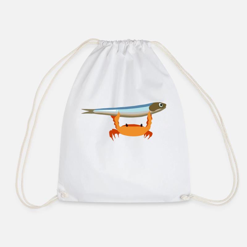 Proud Crab - Drawstring Bag - white