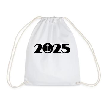 Boating 2025, Cruising 2025, Captain 2025 - Drawstring Bag - white - Front