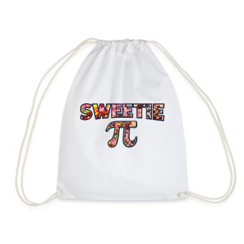 Candy-Filled sweetie pie design nerd valentine - Drawstring Bag - white - Front