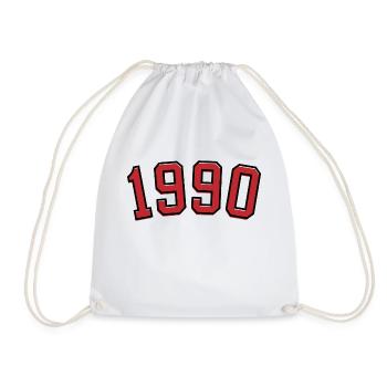 Year of birth sport 1990 - Drawstring Bag - white - Front