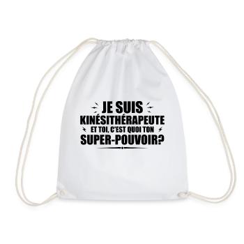 Physiotherapist. What's your superpower? - Drawstring Bag - white - Front