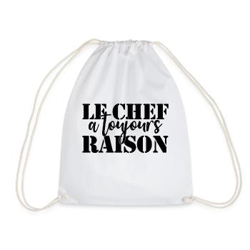 Chef is always right - Drawstring Bag - white - Front