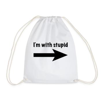 I´m with stupid - Drawstring Bag - white - Front