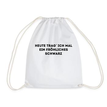 Heute rag ich mal ein fröhliches Schwarz - Turnbeutel - Weiß - Vorne