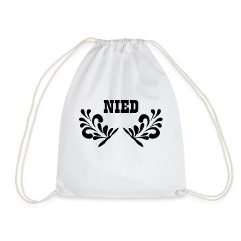 NIED - Frankfurt Stadtteil Shirt - Turnbeutel - Weiß - Vorne