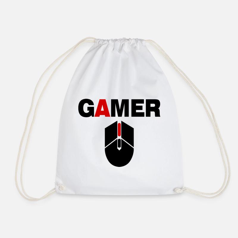Gamer Maus PC Gaming - Turnbeutel - Weiß
