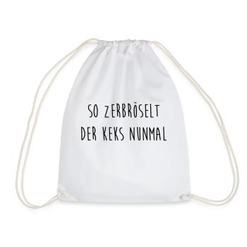 So the biscuit crumbles numal - Drawstring Bag - white - Front
