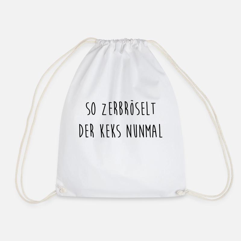 So the biscuit crumbles numal - Drawstring Bag - white
