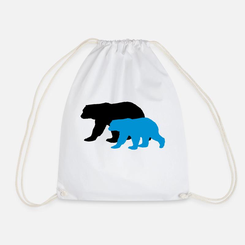 bears silhouettes - Turnbeutel - Weiß