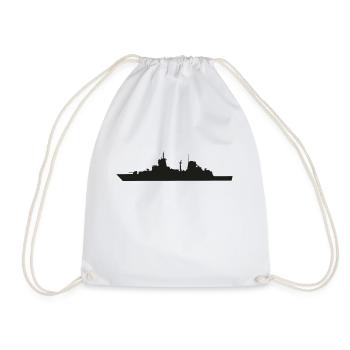 Frigate F125 (black) Baden-Württemberg class - Drawstring Bag - white - Front
