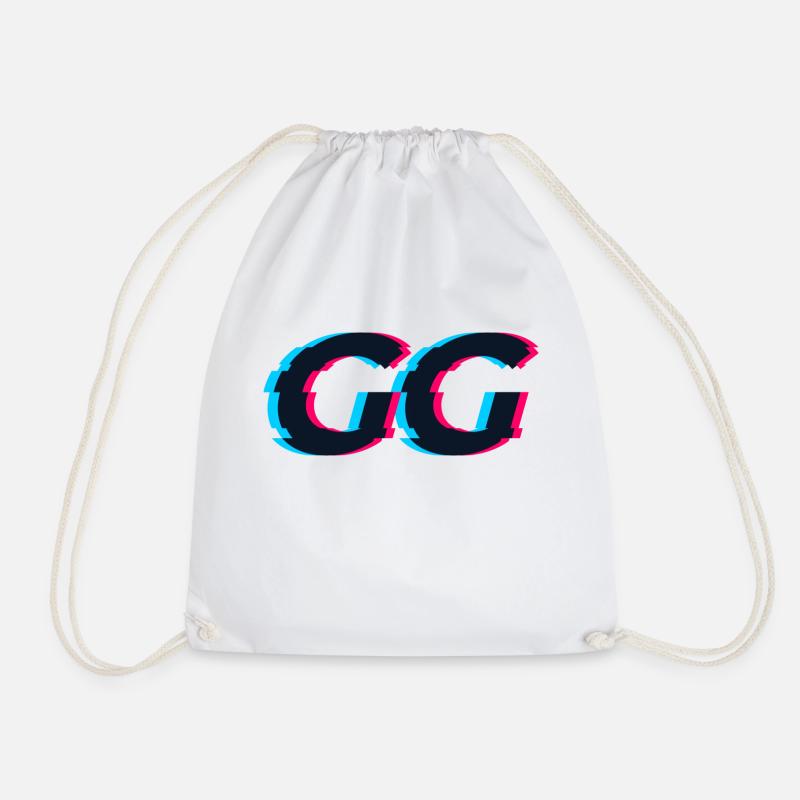 GG (Good Game) Glitches smoth - Drawstring Bag - white
