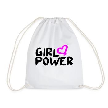Feminism Feminist Vector Girl Power Design - Drawstring Bag - white - Front