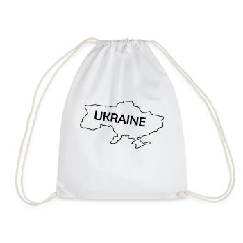 Ukraine Outline - Drawstring Bag - white - Front